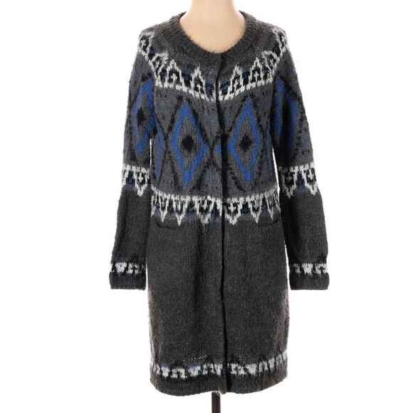 Free People Frosted Fairisle Wool XS Cardigan Sweater - Picture 2 of 5